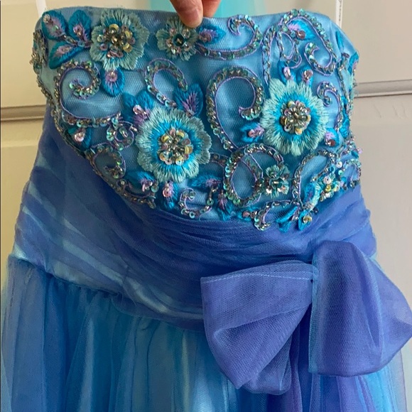 Blue Cocktail Dress - Picture 2 of 4